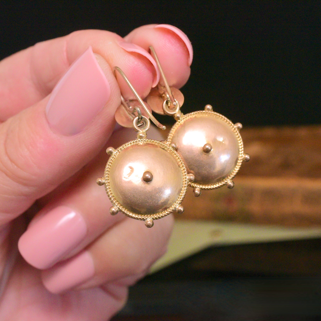 Antique Edwardian *Gold Filled* Star Disc Earrings