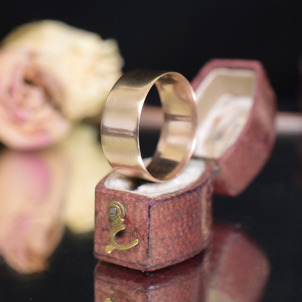Antique Australian 9ct Rose Gold Wide Wedder Circa 1910