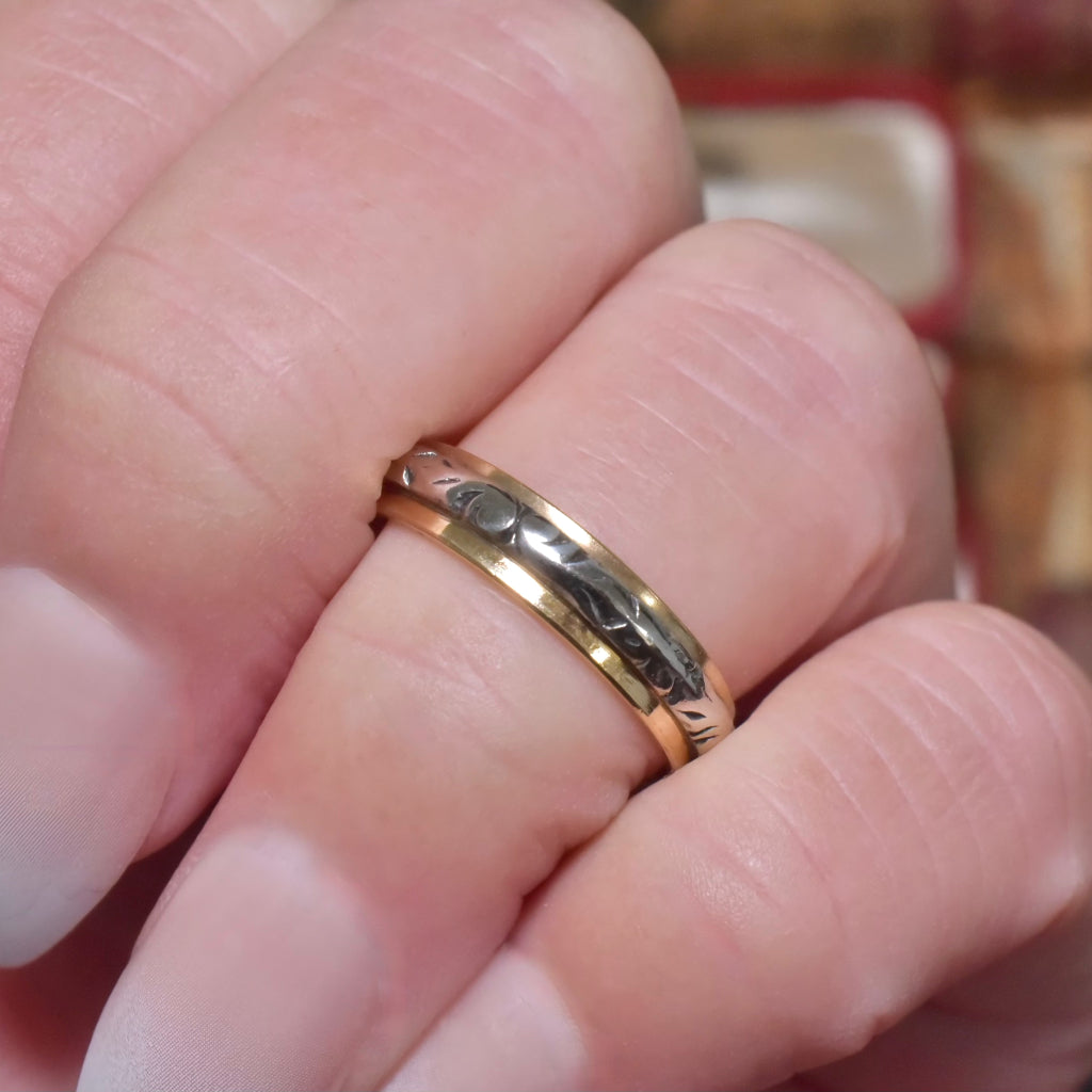 Vintage 18ct Yellow Gold And Platinum Wedder Style Ring Circa 1940-50’s