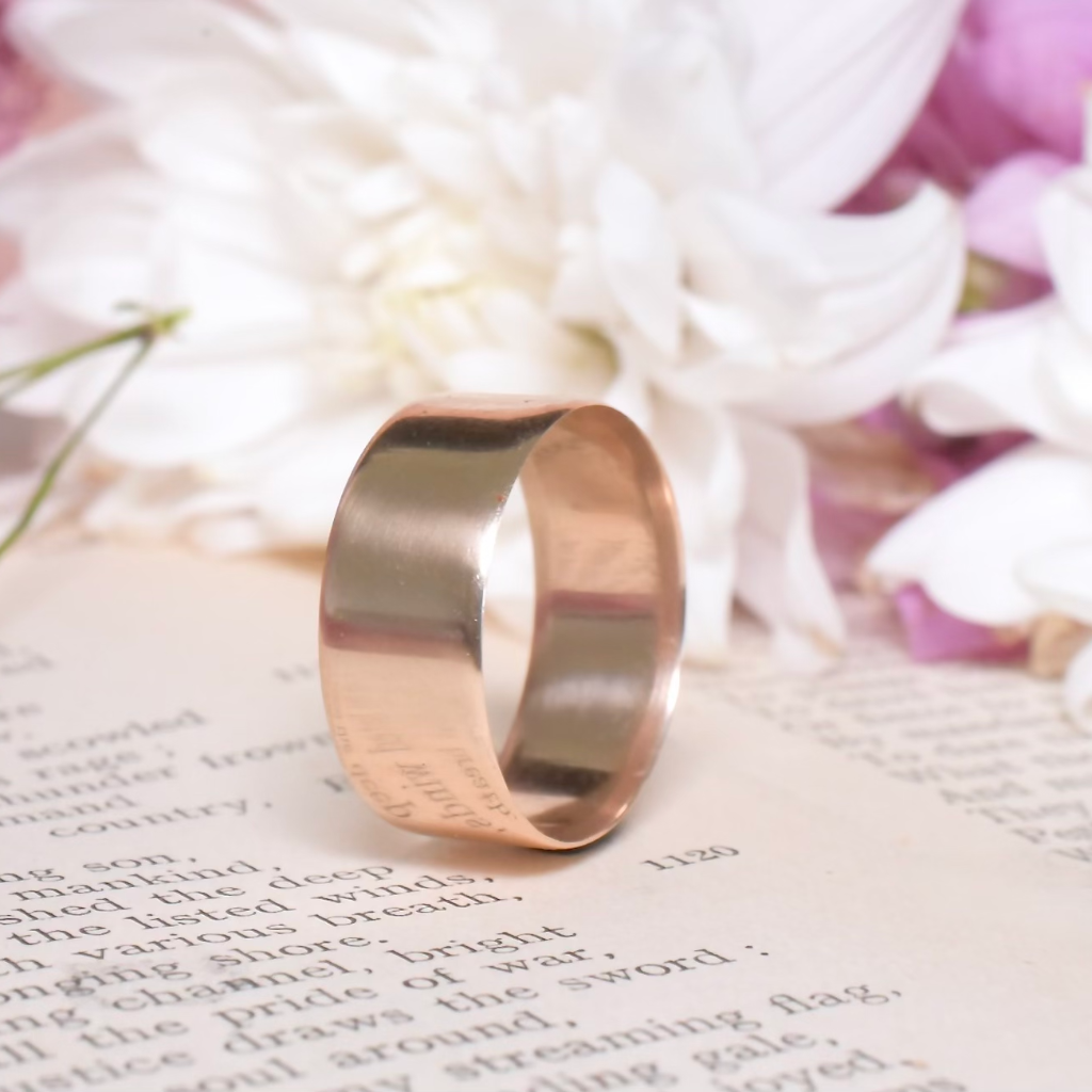 Antique Australian 9ct Rose Gold Wide Wedder Circa 1910