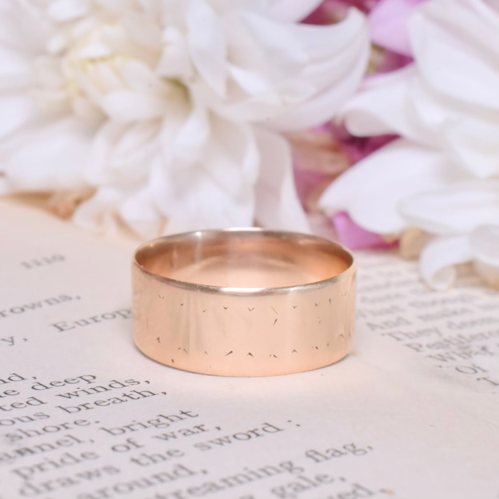 Antique Australian 9ct Rose Gold Wide Wedder Circa 1910