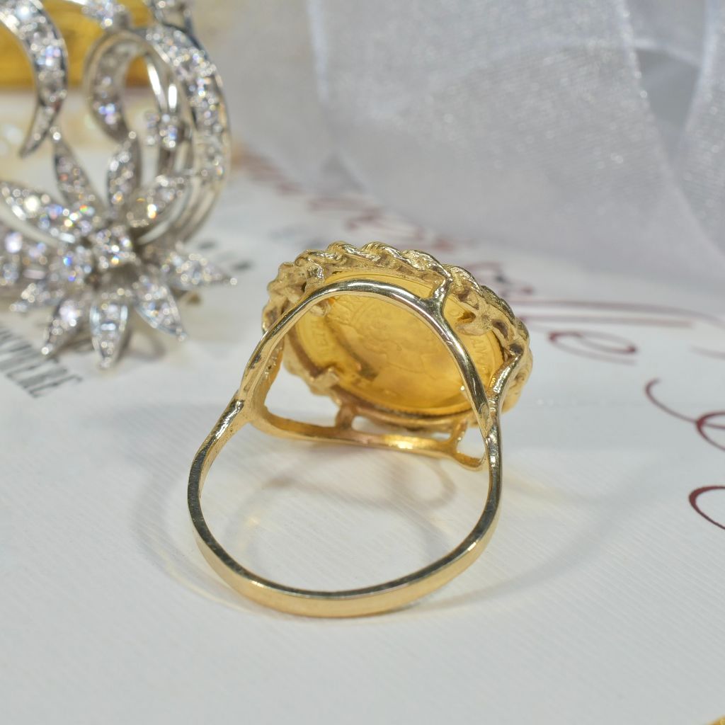 Stunning 24ct Gold 1990 Isle of Man ‘Alley Cat’ 1/25 Oz Crown Elizabeth II 9ct Gold Ring