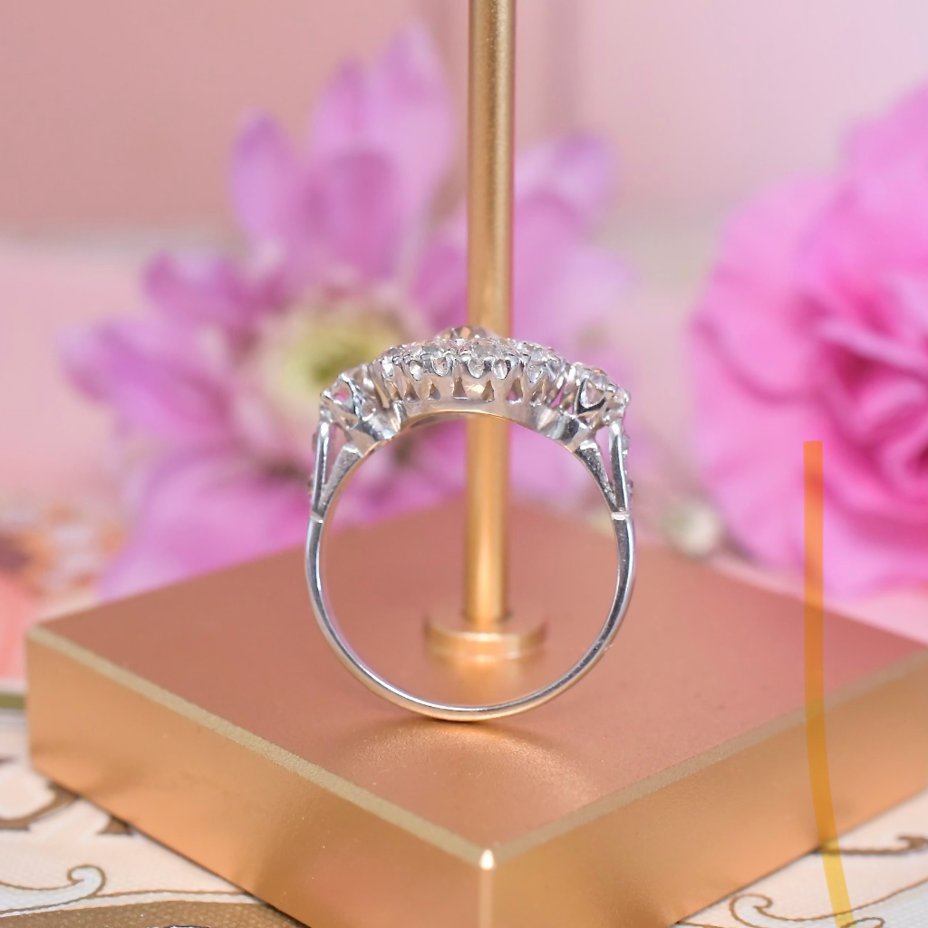 Antique Art Deco 18ct White Gold Diamond Cluster Ring Included In Purchase Retail Replacement Valuation Dated Feb 2016 For $7,800 AUD