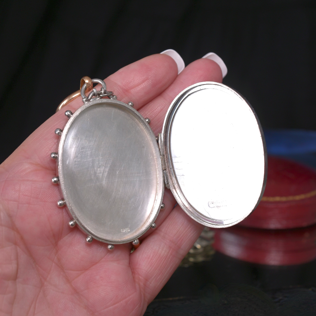 Antique Victorian Sterling Silver ‘MIZPAH’ Locket And Book Chain - Birmingham 1884