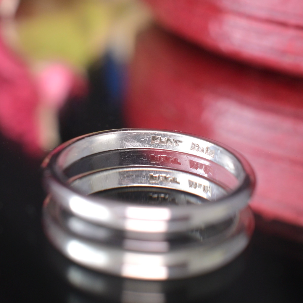 Vintage Solid Platinum Wedding Style Band Circa 1940’s