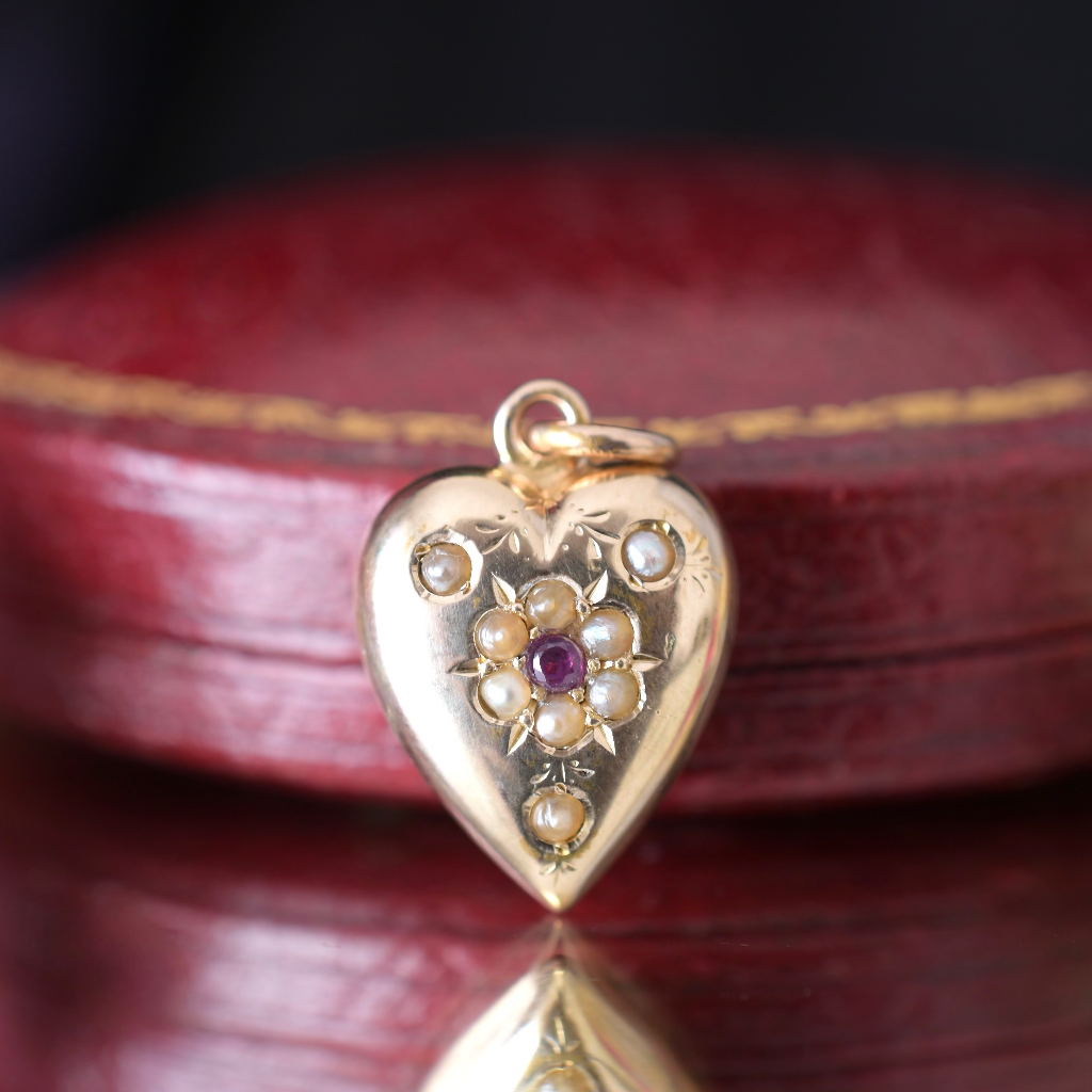 Antique Australian 15ct Rose Gold ‘Heart’ Pendant By Willis And Sons Circa 1900