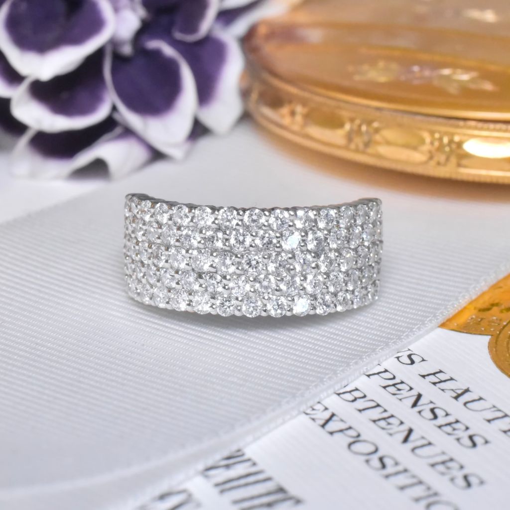 Superb 18ct White Gold And Platinum Diamond Ring - 1.80ct Independent Valuation Included For $8,500 AUD