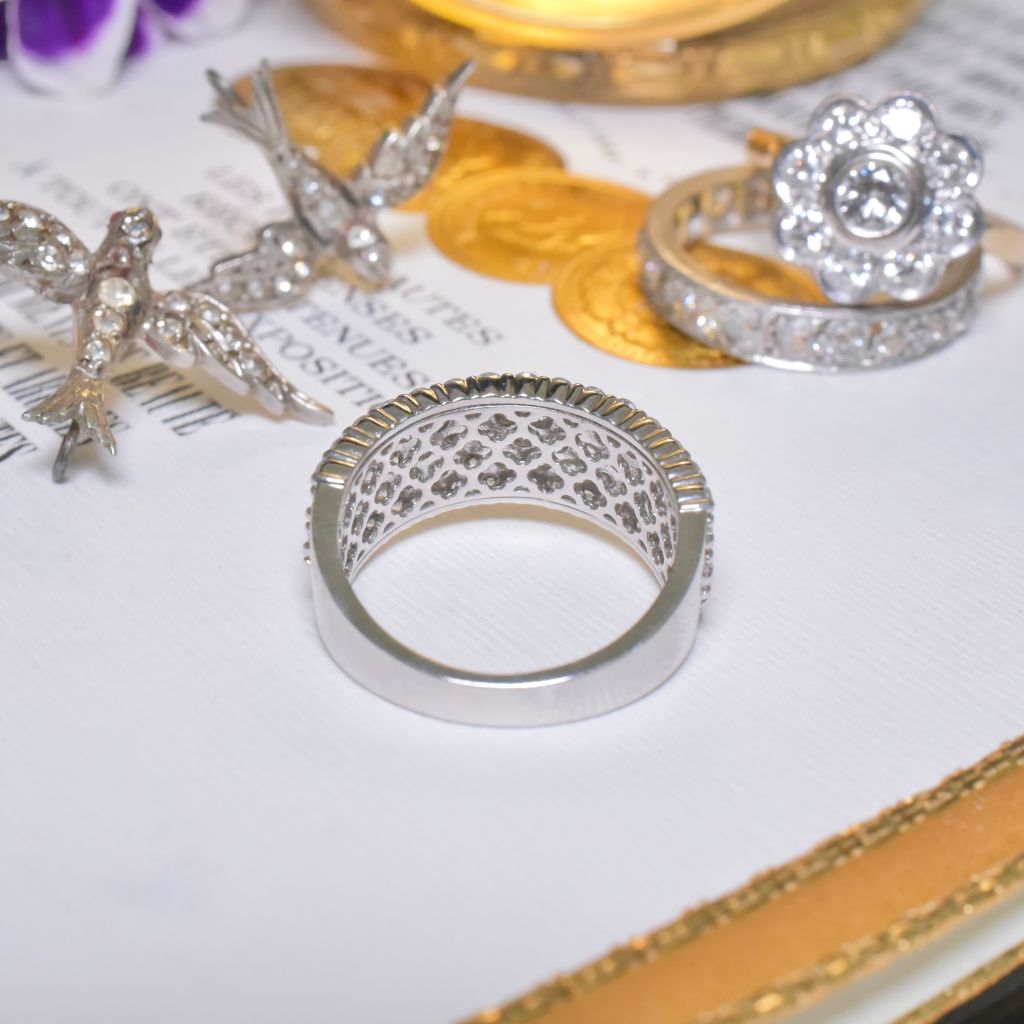 Superb 18ct White Gold And Platinum Diamond Ring - 1.80ct Independent Valuation Included For $8,500 AUD