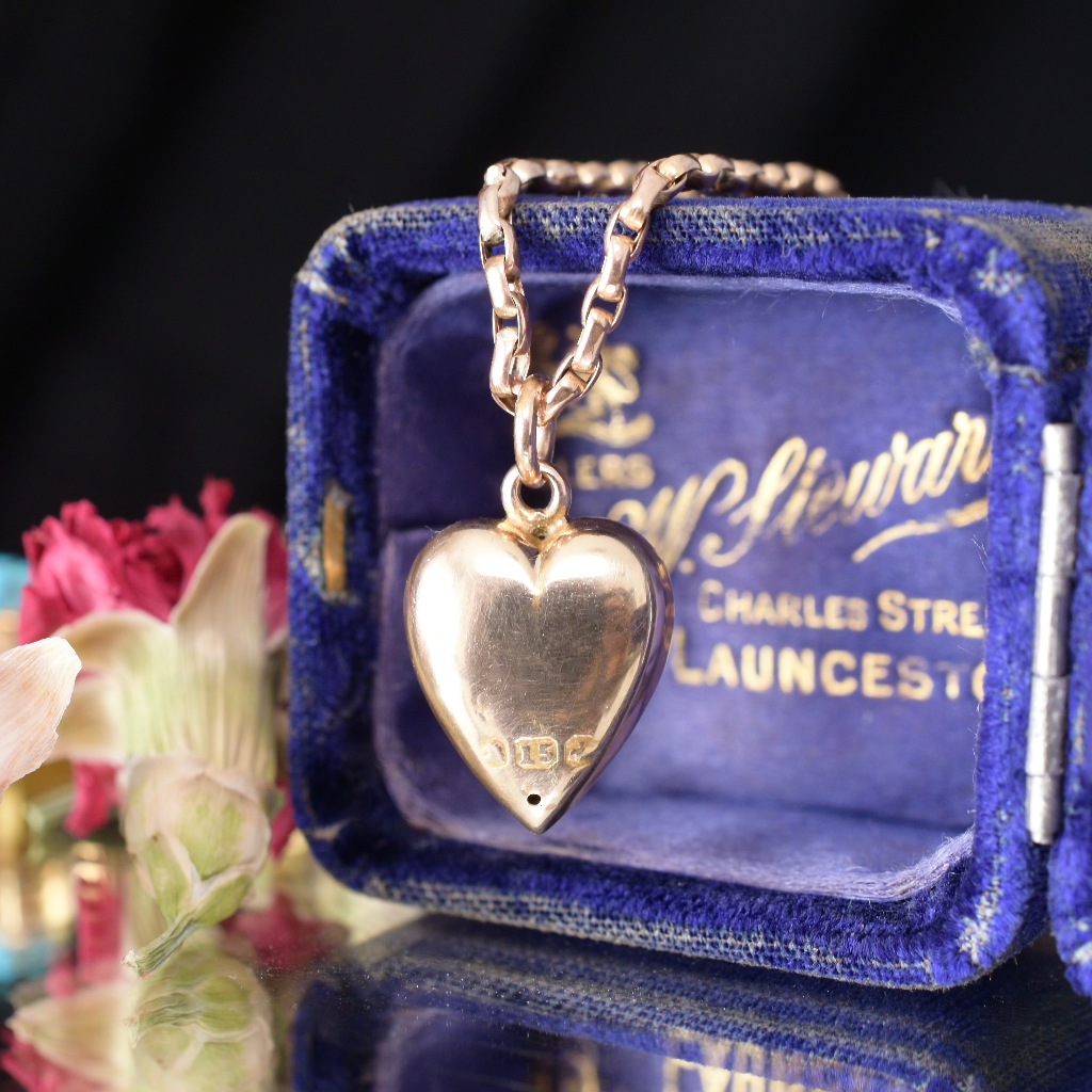 Antique Australian 15ct Rose Gold ‘Heart’ Pendant By Willis And Sons Circa 1900