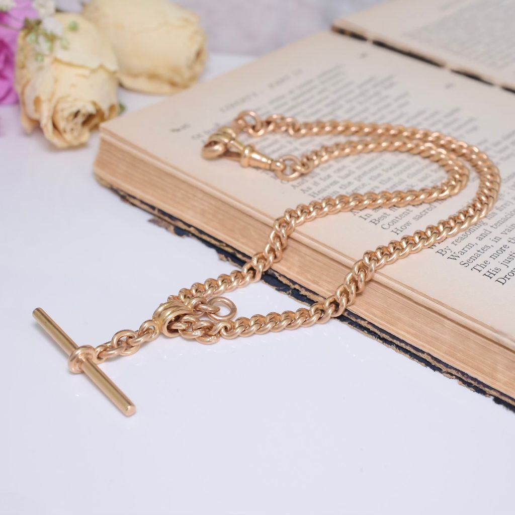 Antique Australian 15ct Yellow Gold Double Albert Watch Chain Necklace By George J. Jackson (1895-1931)