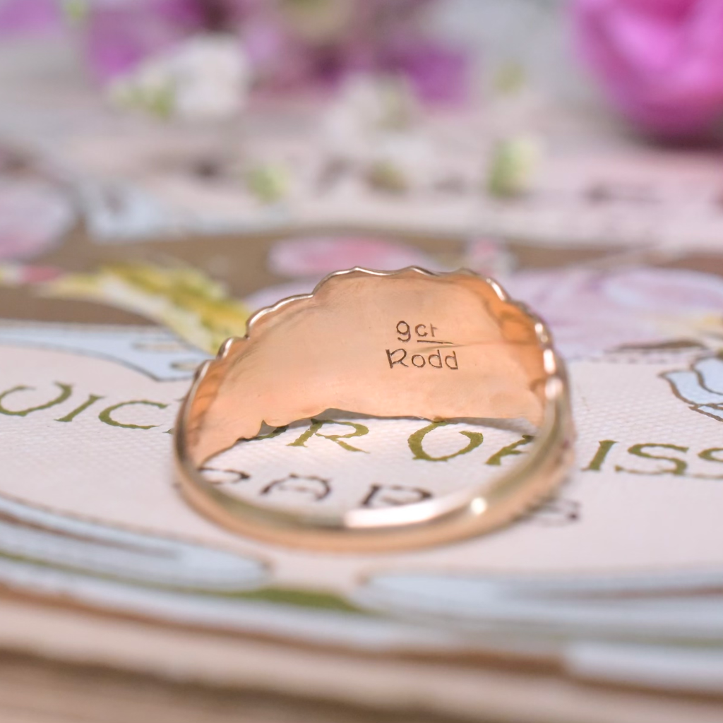 Vintage Australian 9ct Rose Gold Signet Ring By ‘Rodd’ Circa 1950-60’s