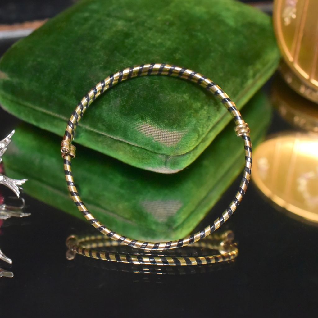 Antique Victorian/Early Edwardian Elephant Hair Crossover Bangle Circa 1900-1920