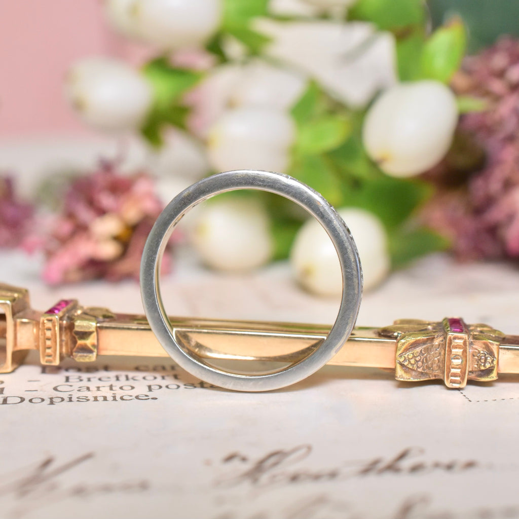 Vintage 18ct White Gold And Diamond Half Hoop Ring circa 1940-50’s