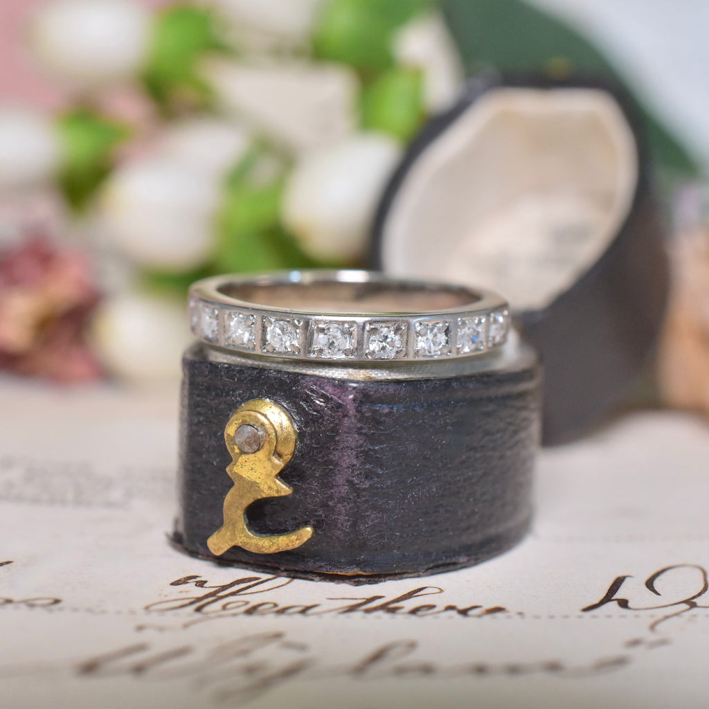 Vintage 18ct White Gold And Diamond Half Hoop Ring circa 1940-50’s