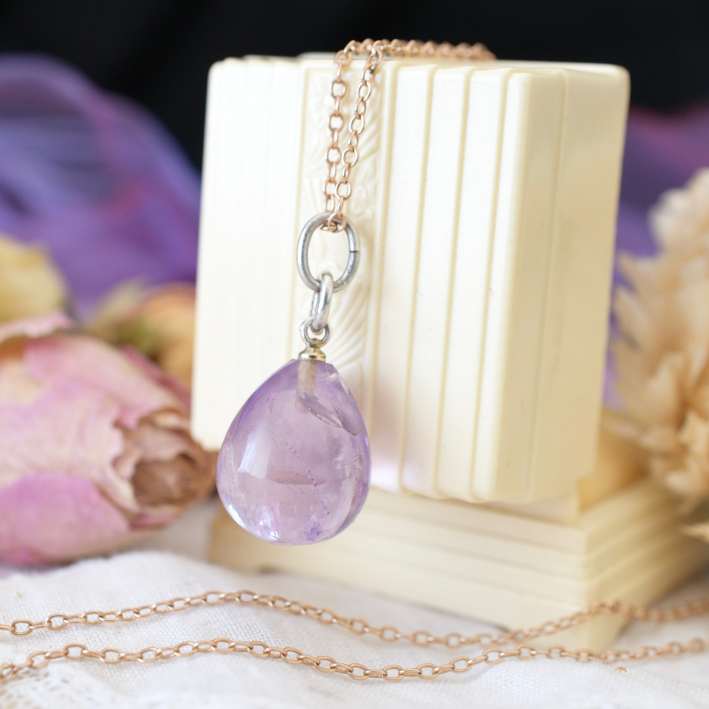 Vintage/Antique Sterling Silver Amethyst ‘Easter Egg’ Charm-Pendant