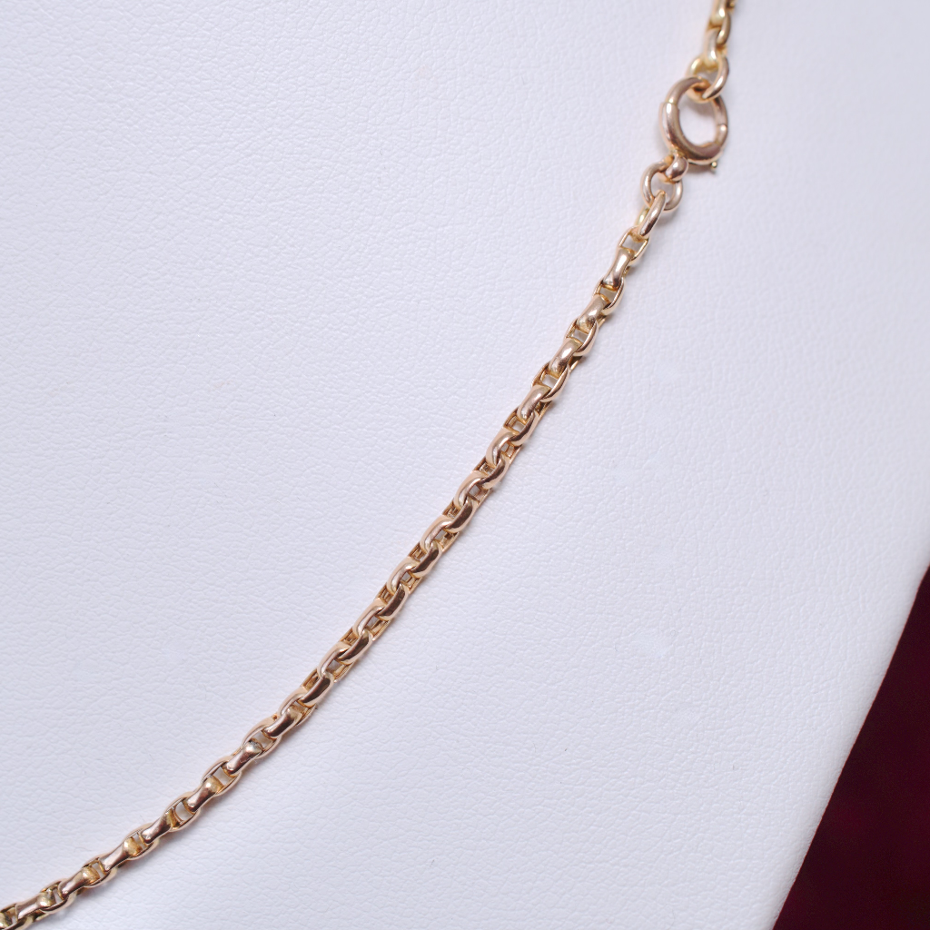 Antique 9ct Rose Gold Oval Belcher Link Chain Circa 1915