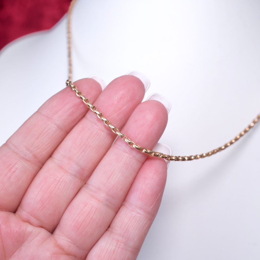 Antique 9ct Rose Gold Oval Belcher Link Chain Circa 1915