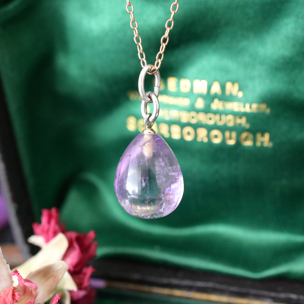 Vintage/Antique Sterling Silver Amethyst ‘Easter Egg’ Charm-Pendant