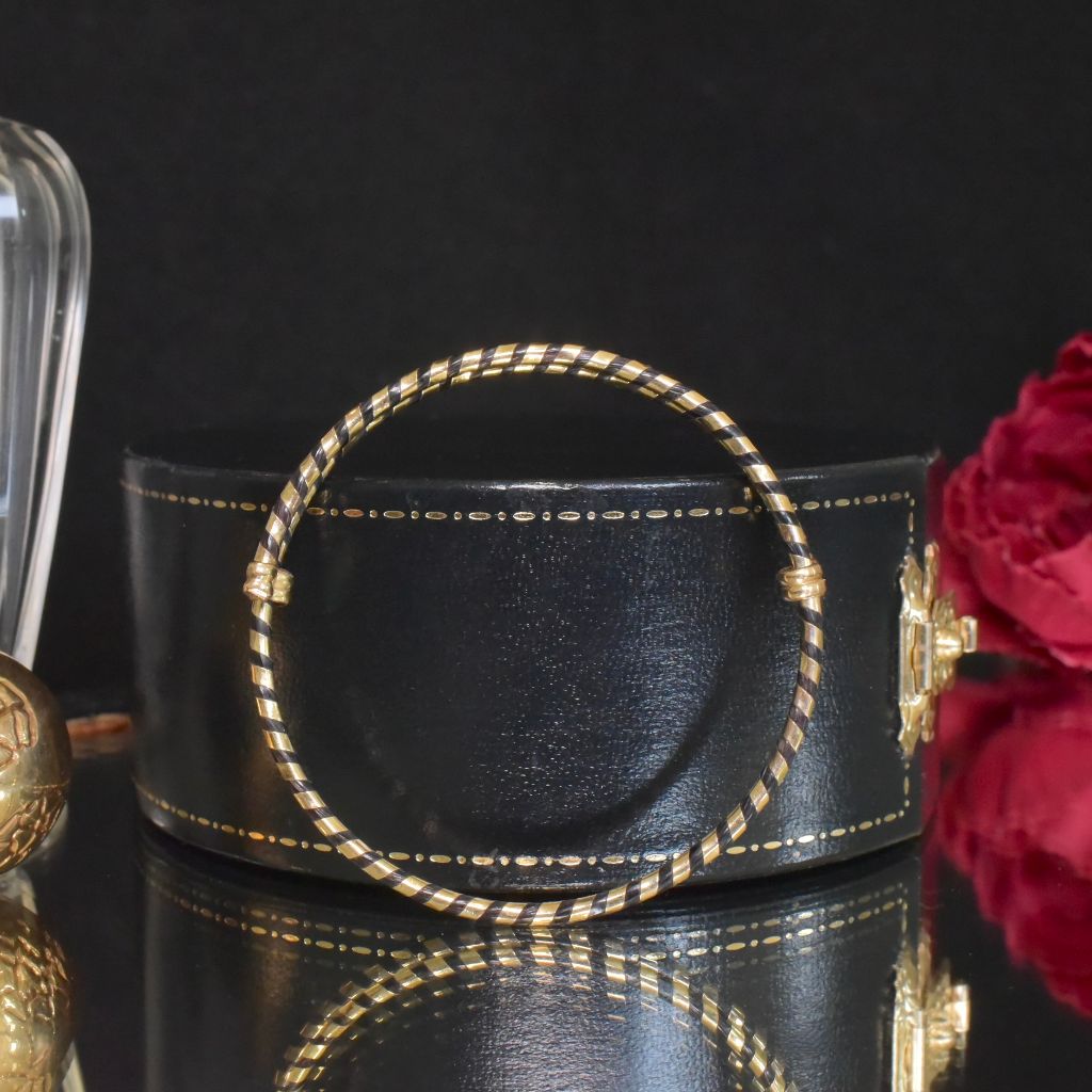 Antique Victorian/Early Edwardian Elephant Hair Crossover Bangle Circa 1900-1920