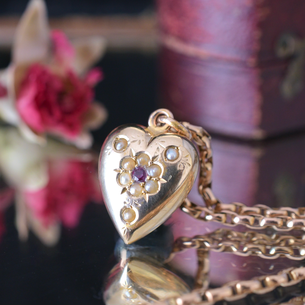 Antique Australian 15ct Rose Gold ‘Heart’ Pendant By Willis And Sons Circa 1900
