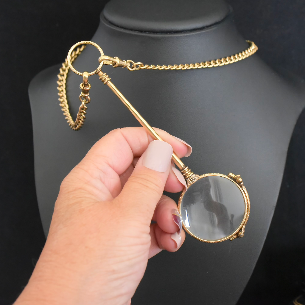 Antique Victorian *Gold Cased* Magnifying Lorgnette