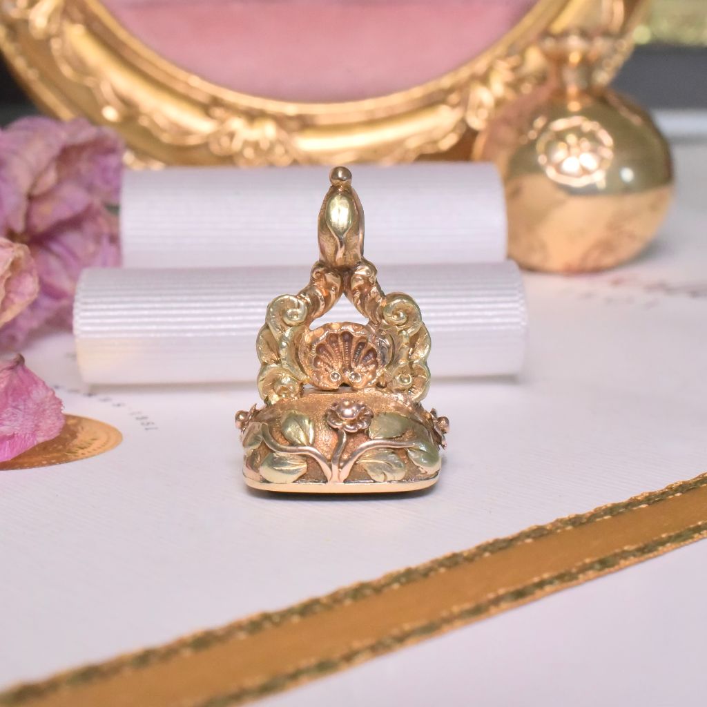 Antique Georgian / Early Victorian 15ct Bi-Colour Foil-Backed Amethyst Seal/Fob Circa 1820-30’s