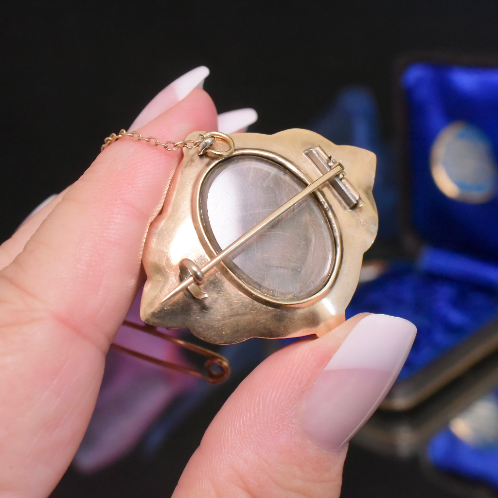 Antique Victorian 9ct Rose Gold Mourning “In Memory Of’ Enamel Onyx Locket Circa 1870-80