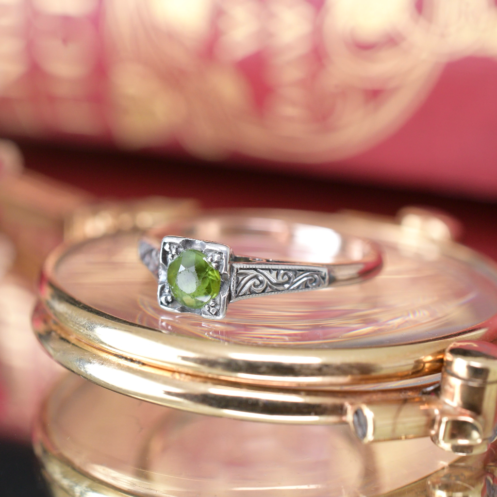 Vintage 9ct Rose Gold And Tourmaline Ring Circa 1940’s