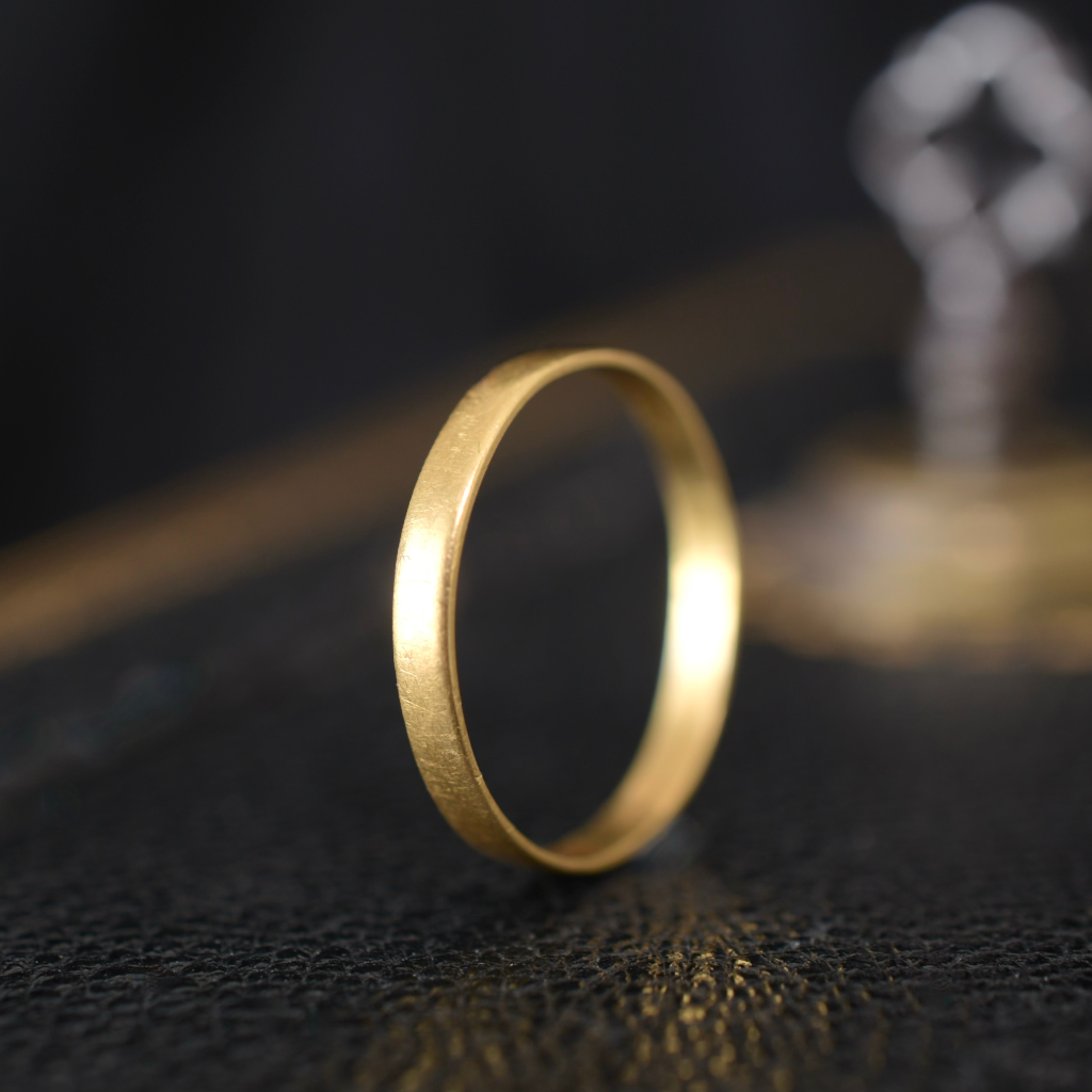 Antique Colonial Australian 20ct Gold Slim Wedding Style Band Circa 1860-80