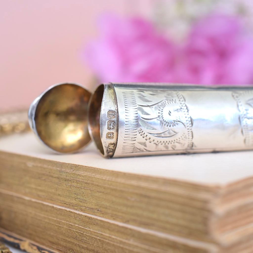 Antique Art Deco Sterling Silver Cheroot Holder Case - 1915