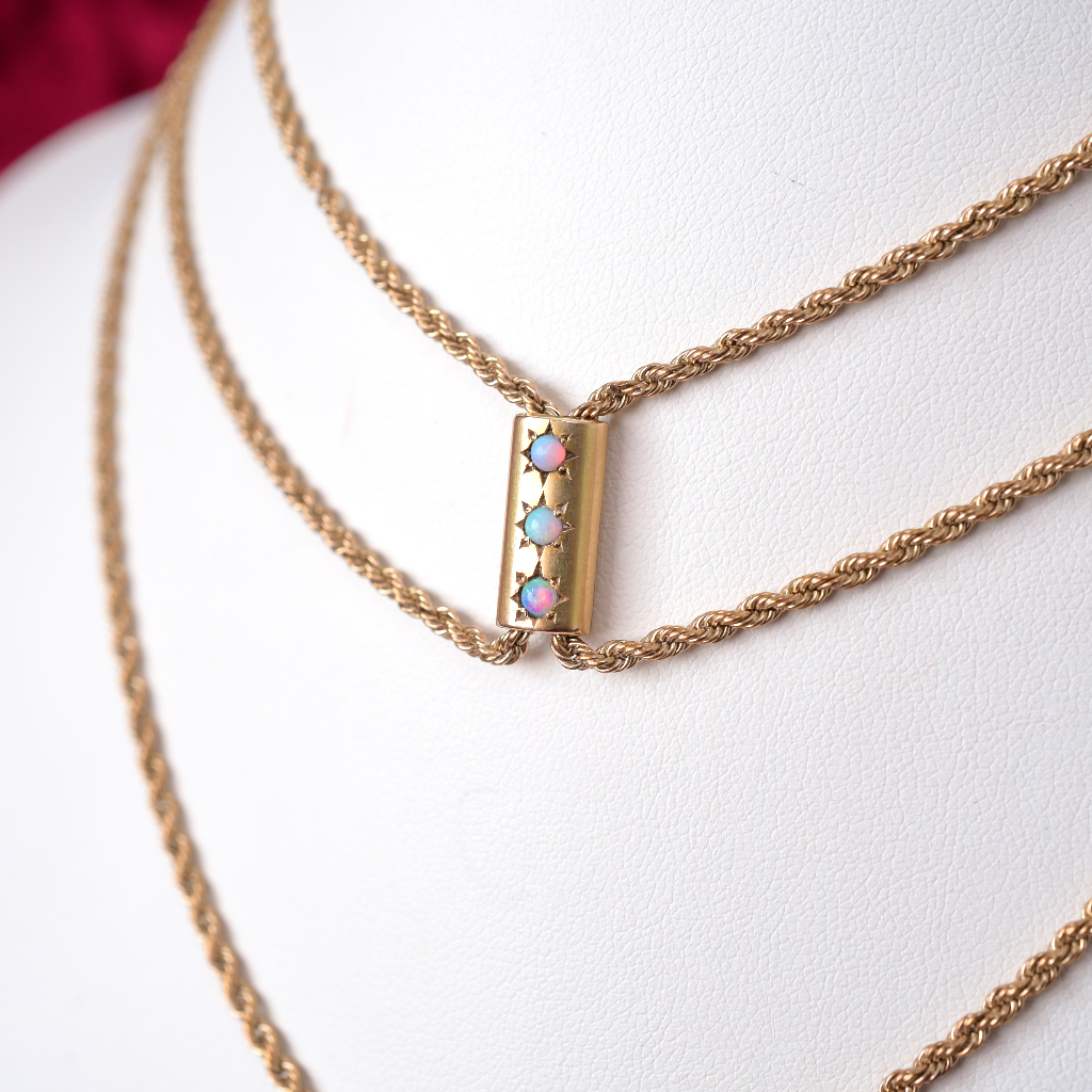 Antique Edwardian Rose **Gold Filled** Opal Slide Chain