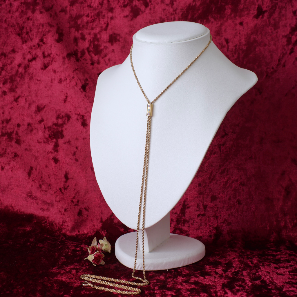 Antique Edwardian Rose **Gold Filled** Opal Slide Chain