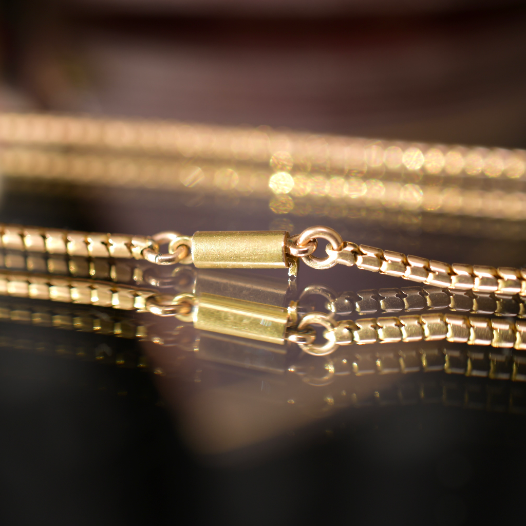 Antique Victorian 15ct Rose Gold Snake Link Chain