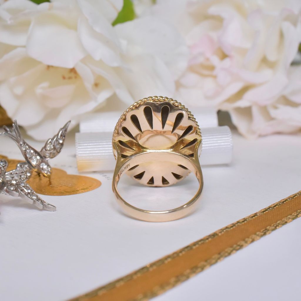 Vintage 14ct Yellow Gold And Tigers Eye Ring