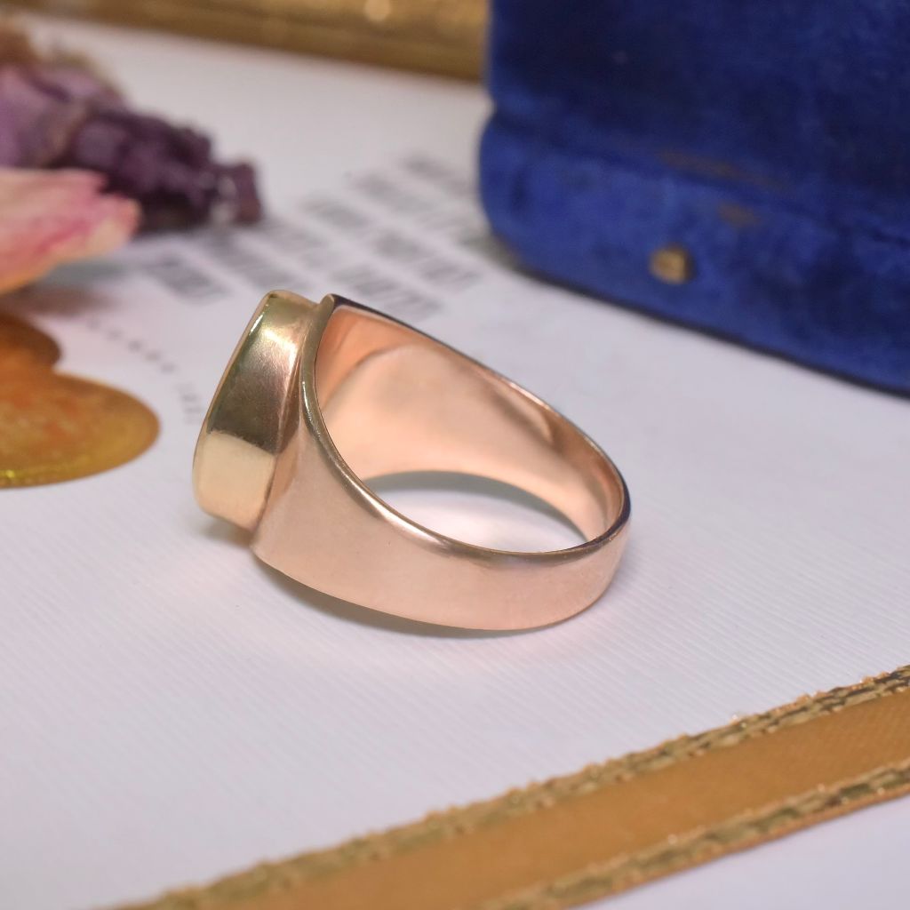Vintage 9ct Rose Gold Pear-Shape Opal Doublet Ring
