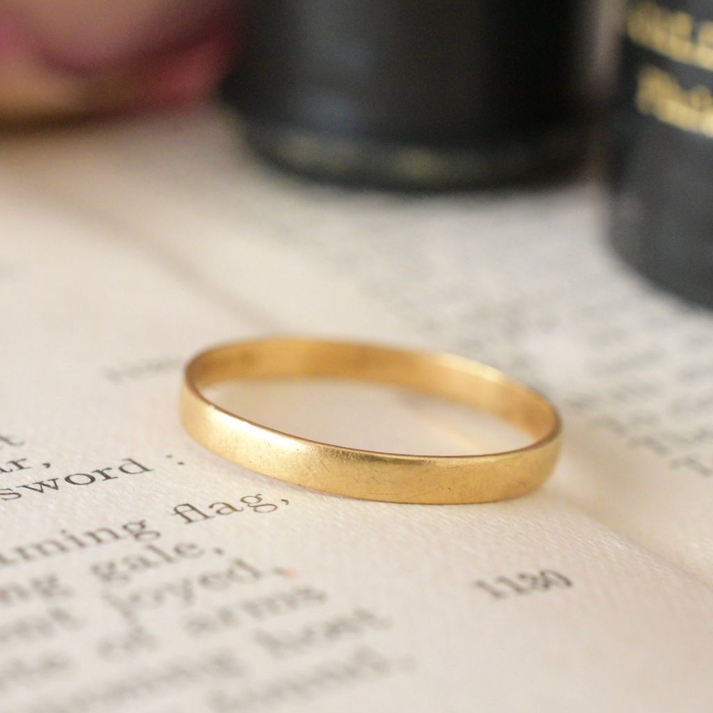 Antique Colonial Australian 20ct Gold Slim Wedding Style Band Circa 1860-80