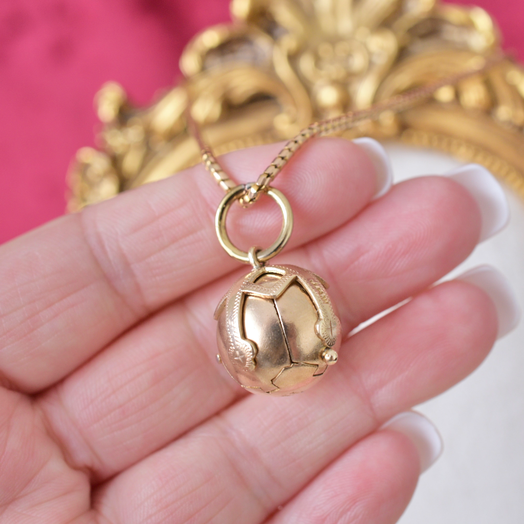Antique British Masonic Orb Pendant 9ct Rose Gold And Silver 12.4 grams