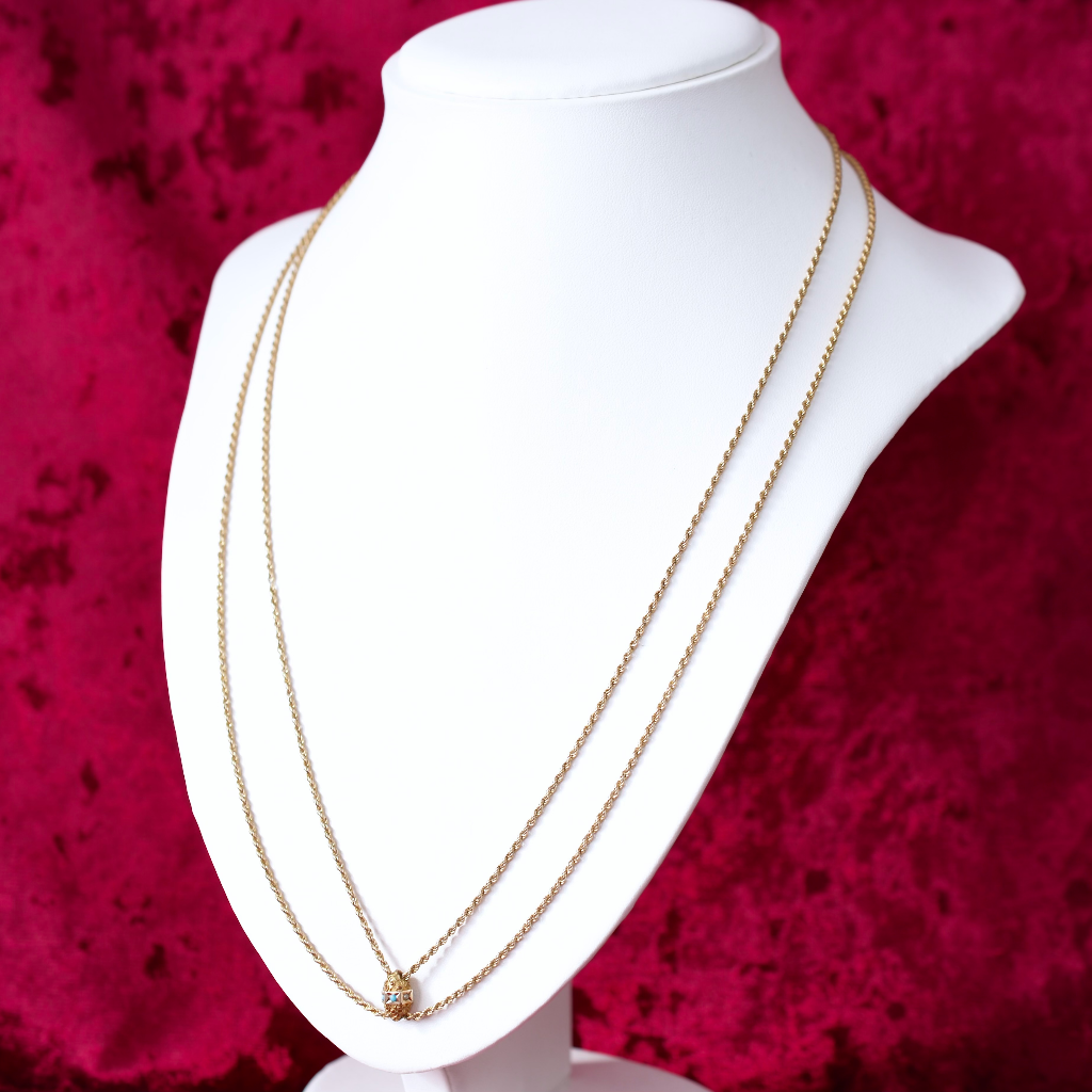Antique 20th Century **Gold Filled** Slide Chain With Etruscan Styled Slider