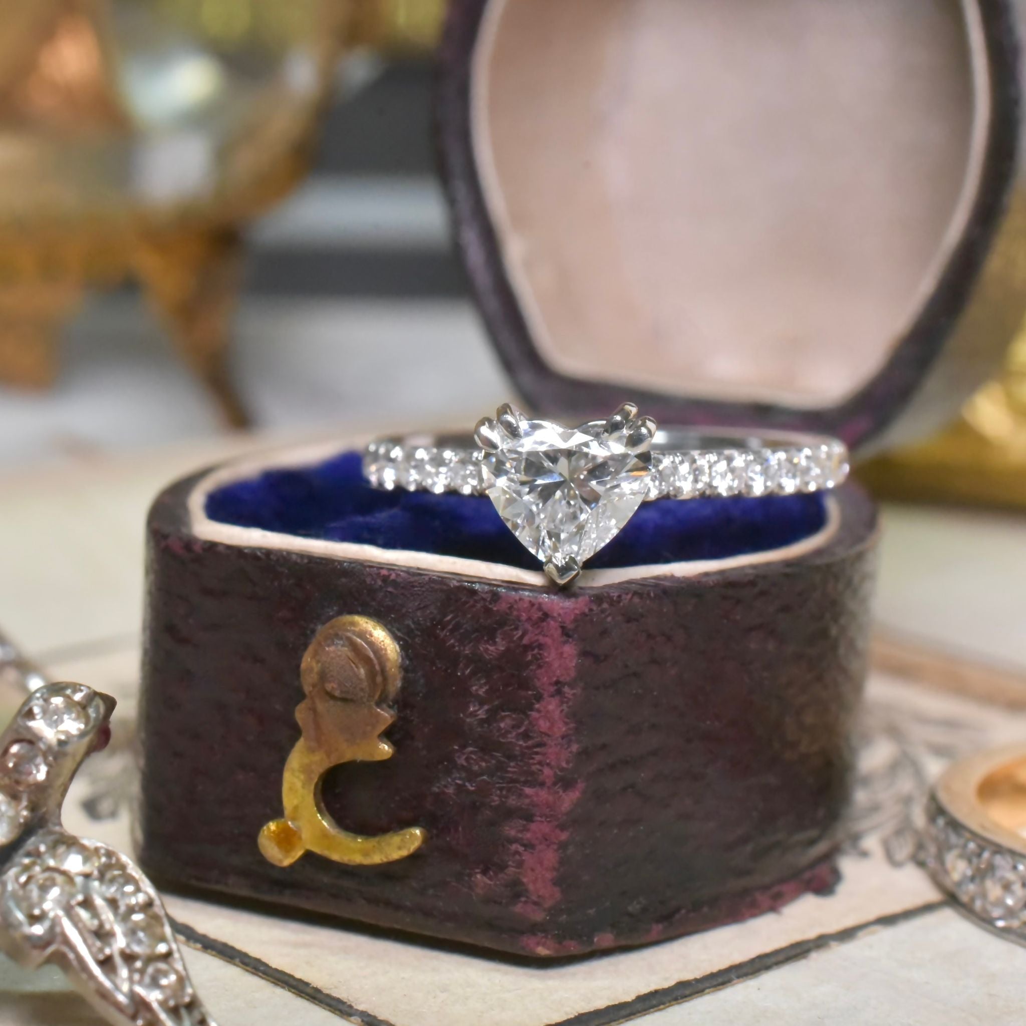 Contemporary Platinum ‘D’ Colour 0.70ct ‘Heart-Cut’ Diamond Ring - 0.93ct TDW By Paul Bram Melbourne RRP $8,950 AUD (GIA certificate included)