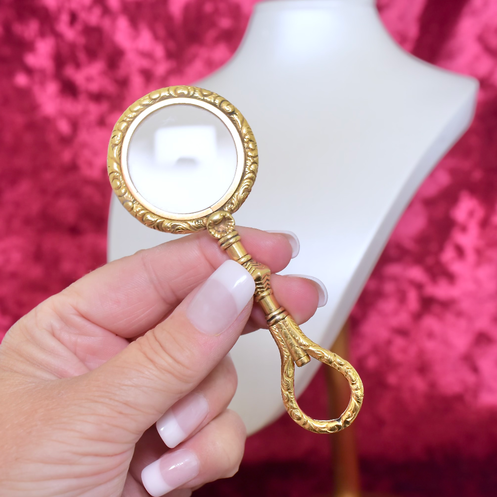 Antique Victorian 18ct Gold Mounted Magnifying Quizzing Glass