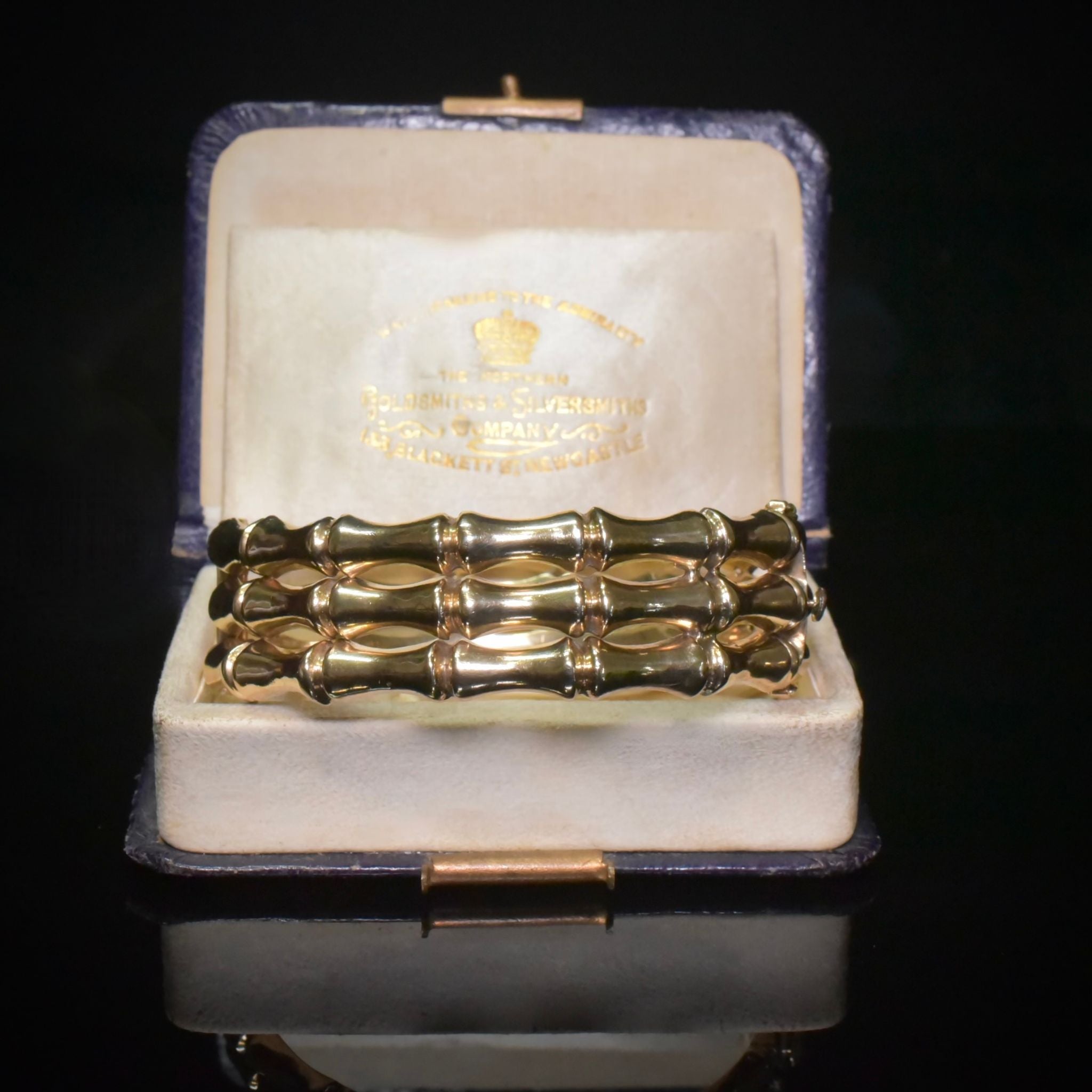 Antique 9ct Yellow Gold Triple Bamboo Bangle Circa 1910-15