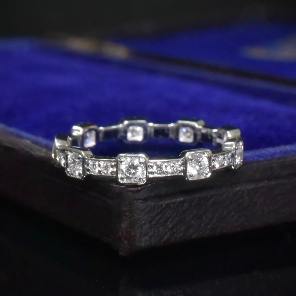 Stunning 18ct White Gold And Diamond Full Hoop Ring 0.56ct By Paul Bram RRP $3,600