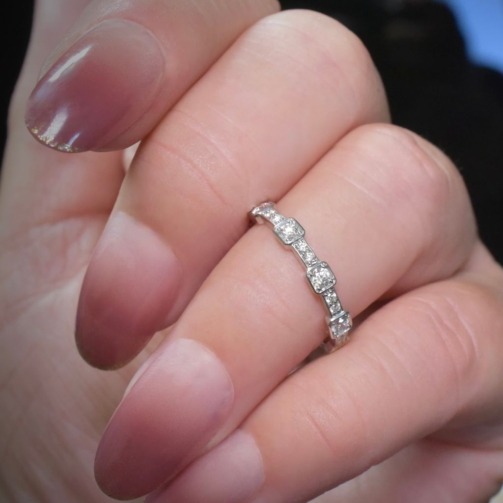 Stunning 18ct White Gold And Diamond Full Hoop Ring 0.56ct By Paul Bram RRP $3,600