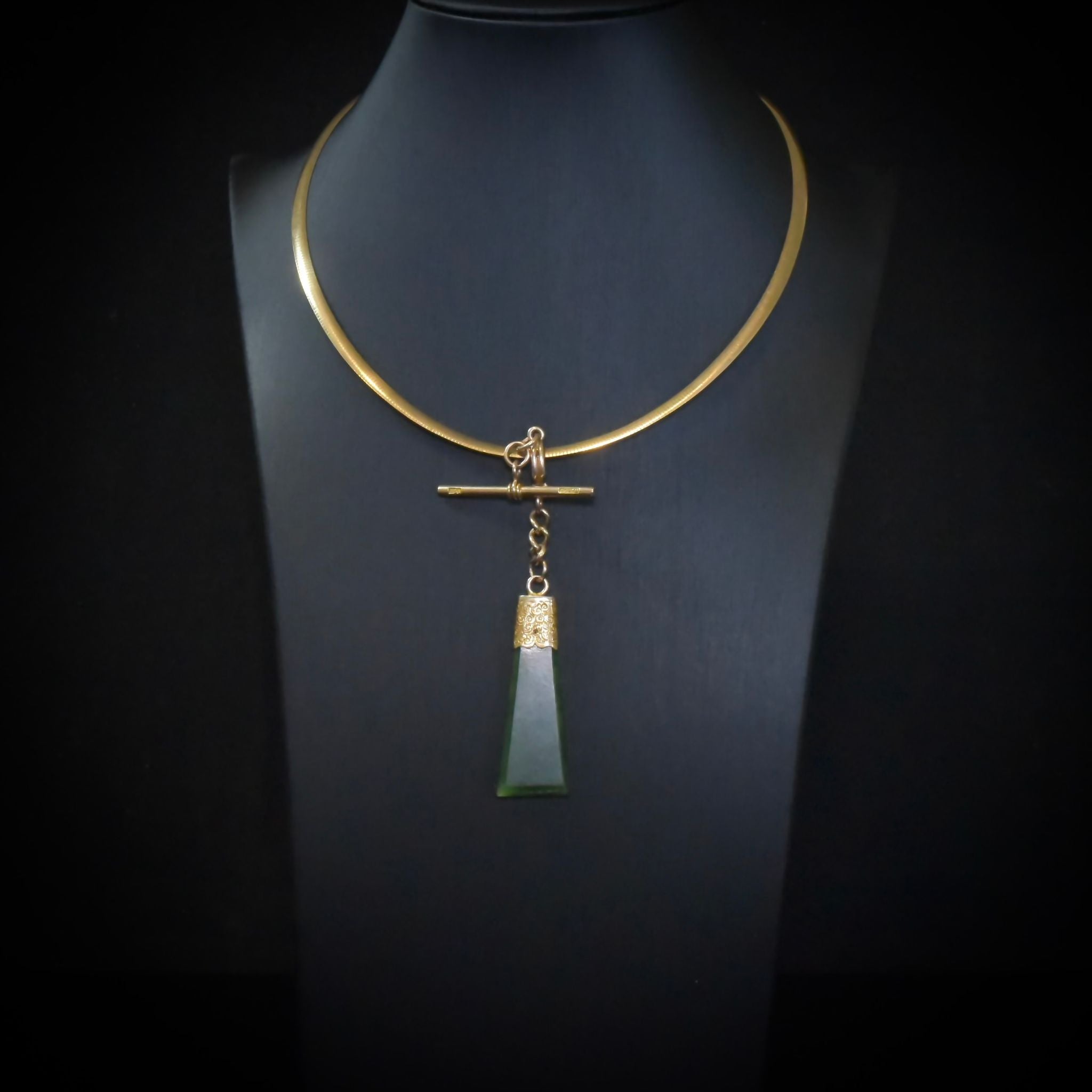 Antique Edwardian 15ct Rose Gold And Nephrite Jade Sliding Watch Fob Pendant Circa 1910
