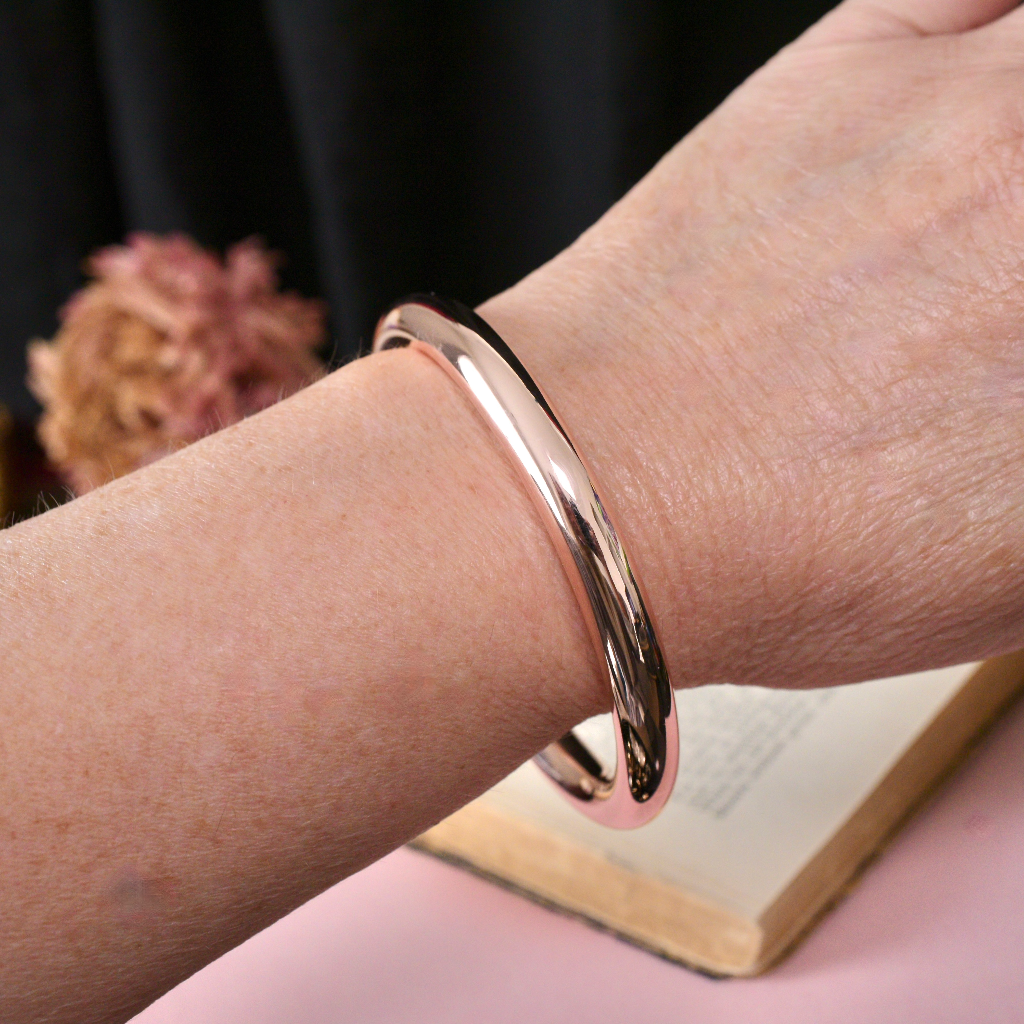 Modern 9ct Rose Gold Golf Bangle