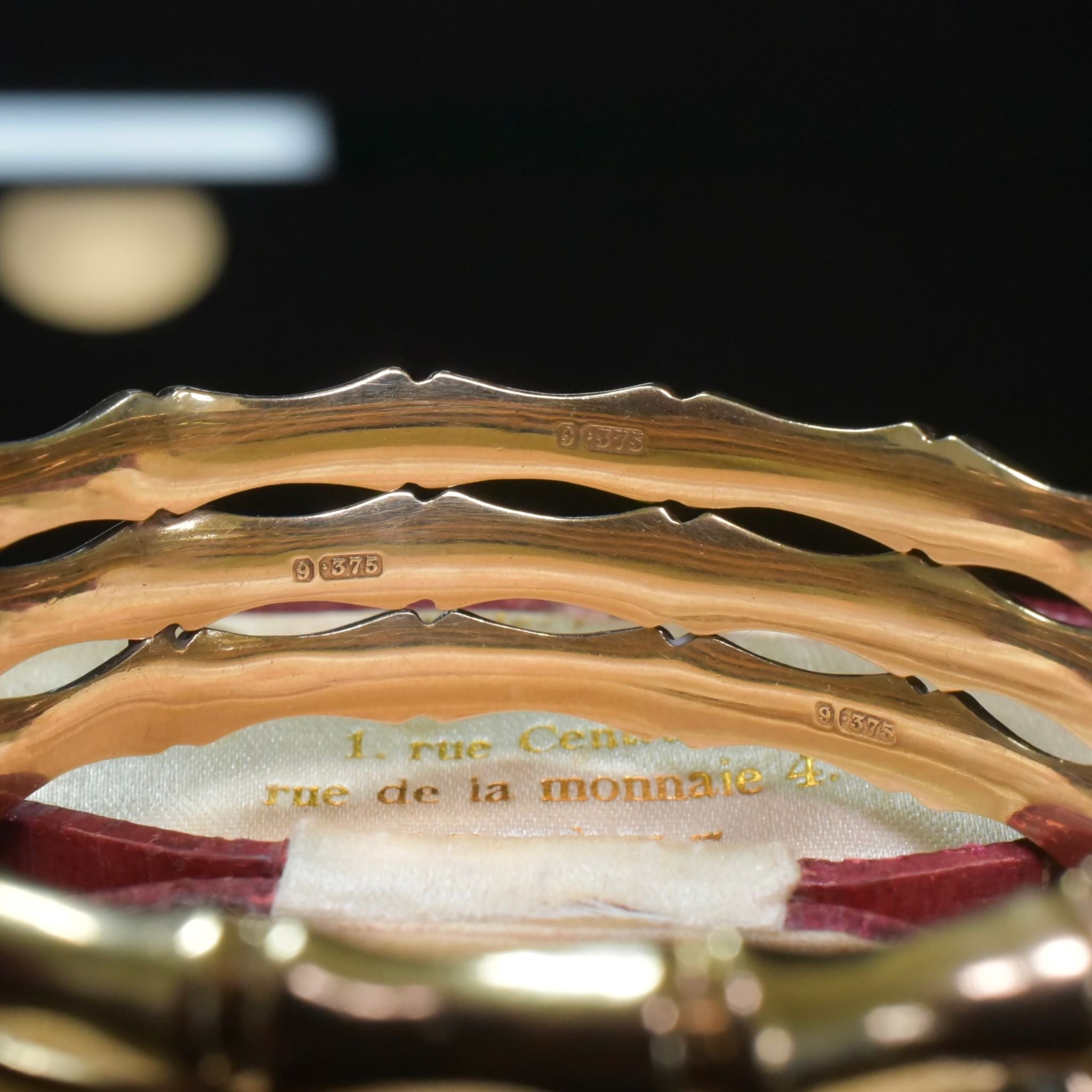 Antique 9ct Yellow Gold Triple Bamboo Bangle Circa 1910-15