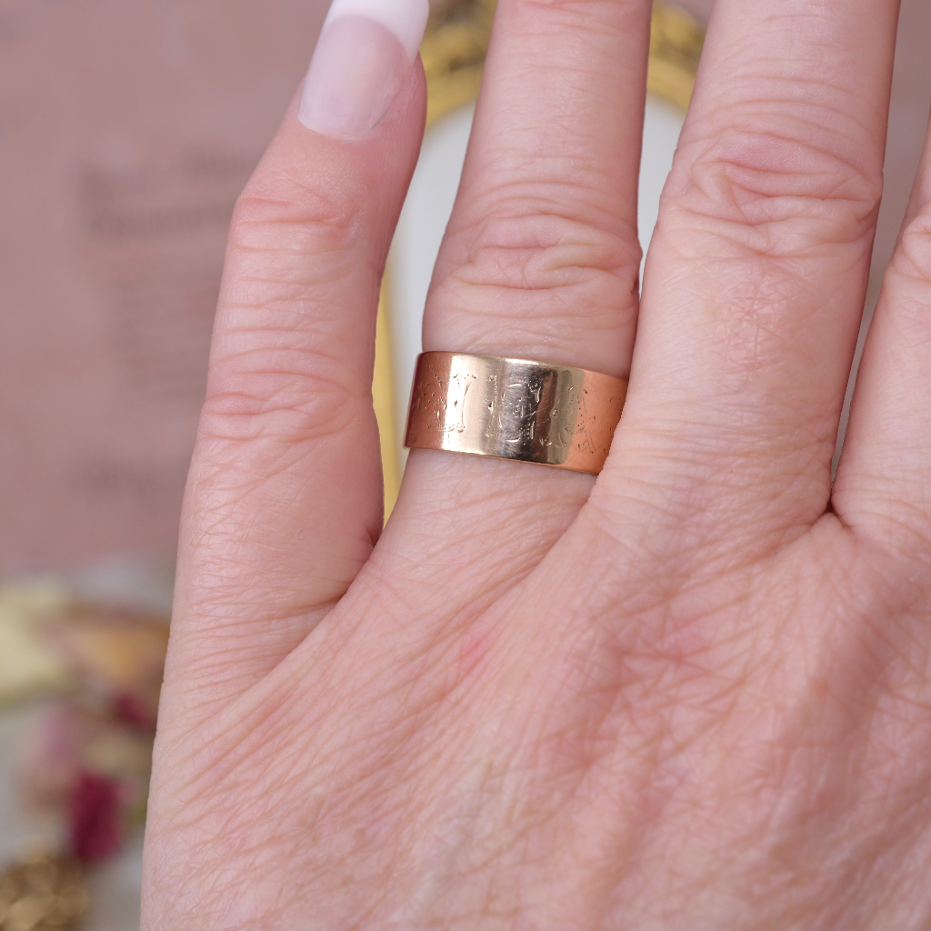 Antique Australian 15ct Rose Gold Cigar Band “JEAN” Circa 1900-1910