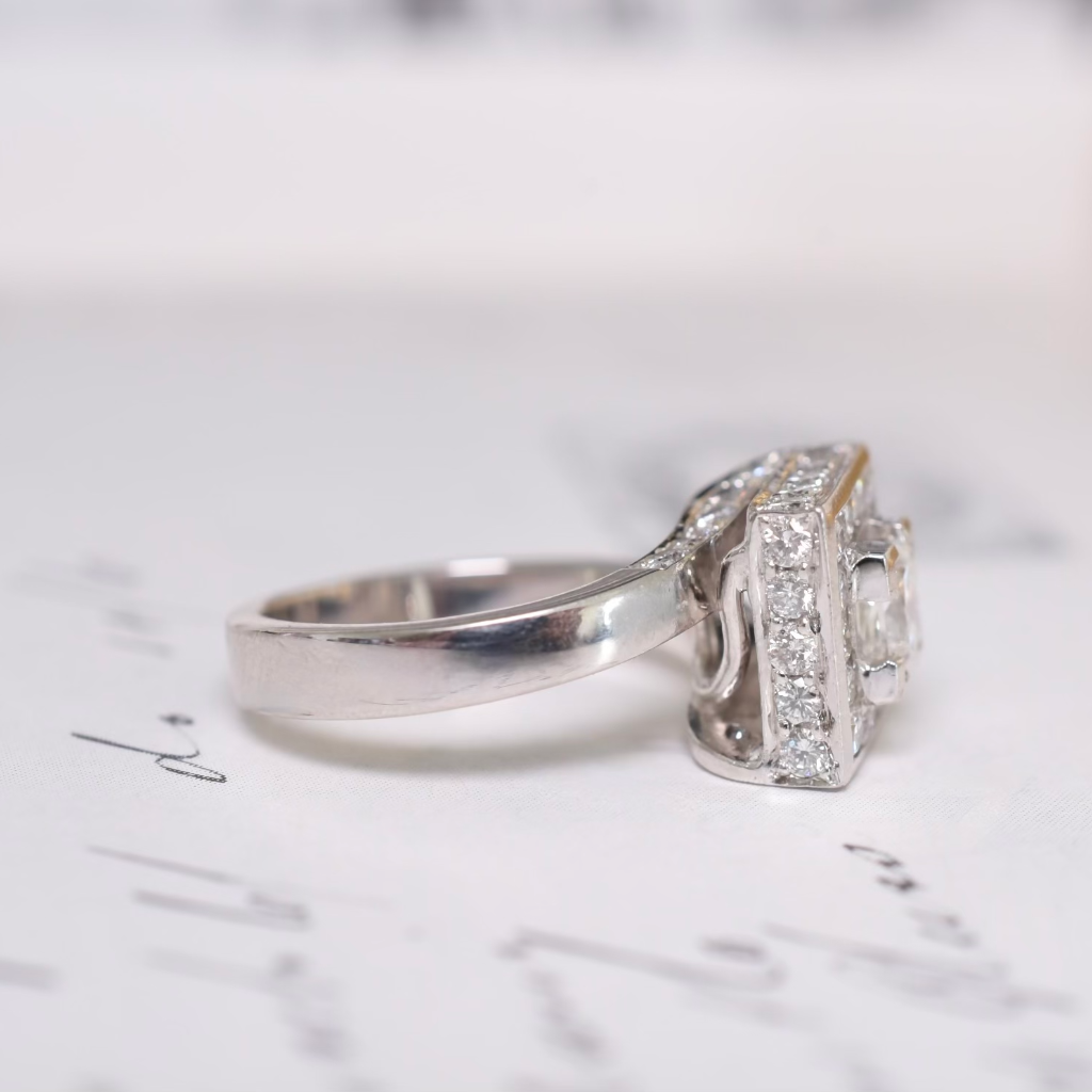 Contemporary 18ct White Gold And Diamond Ring - 1.98ct Independent Retail Replacement Valuation Included For $9,350 AUD