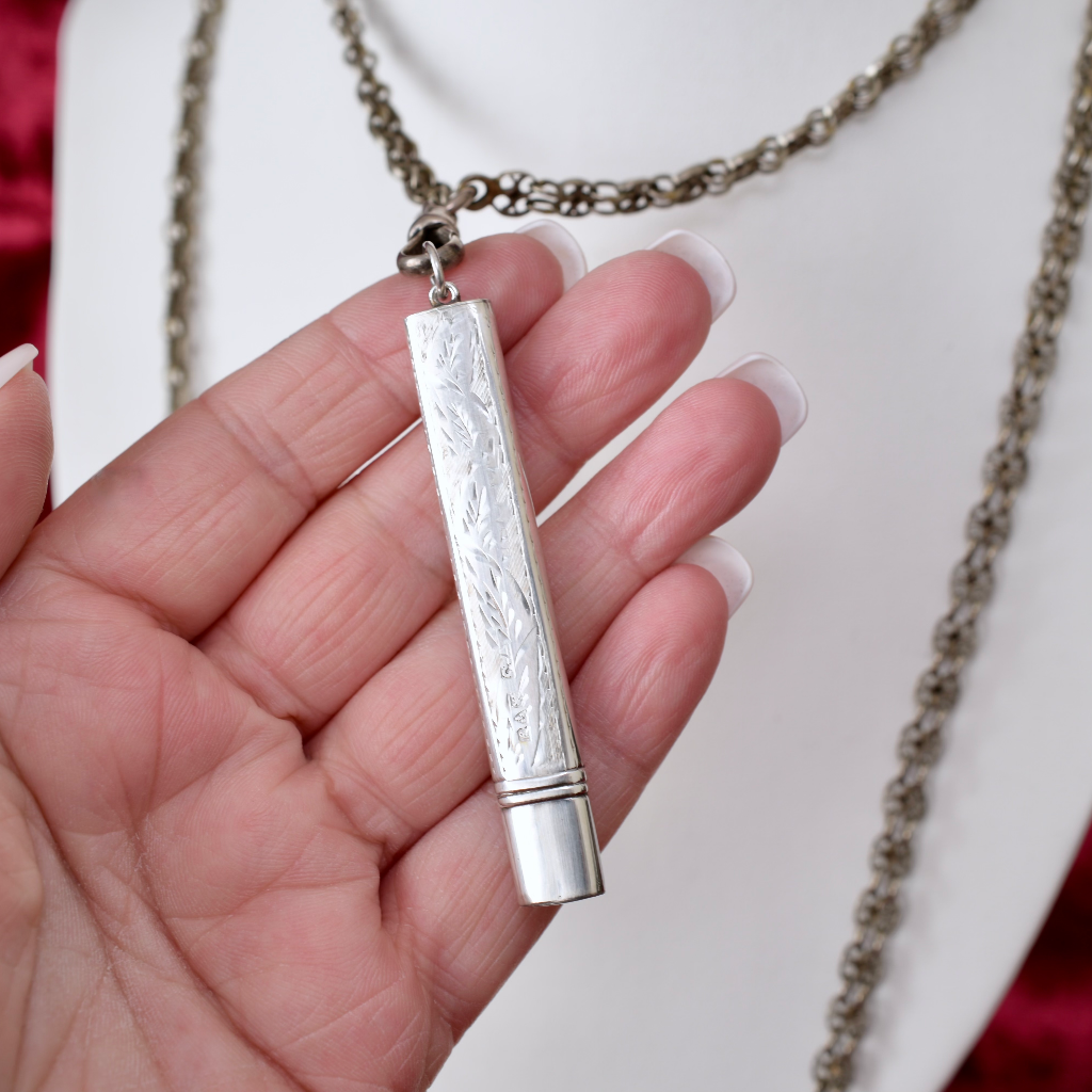 Antique Art Deco Era Sterling Silver Chatelaine Pencil - Chester 1924