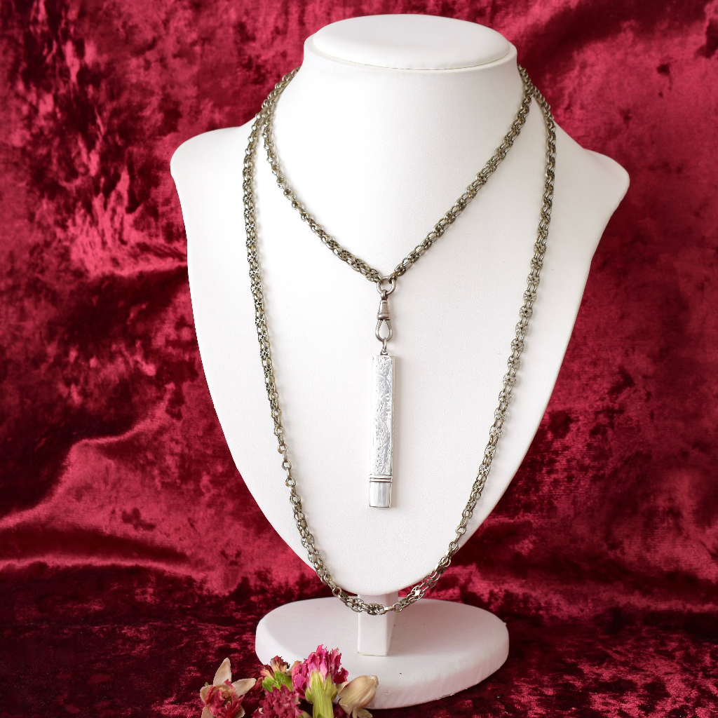 Antique Art Deco Era Sterling Silver Chatelaine Pencil - Chester 1924